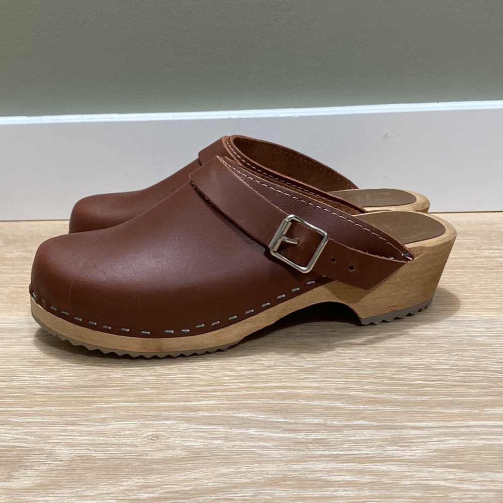 MIA Brown Leather Clog Mules with Buckle - Picture 5 of 5